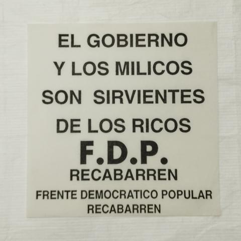 Primera imagen del registro Panfleto del Frente Democrático Popular Recabarren