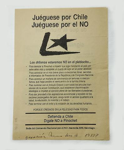 Primera imagen del registro Panfleto por la campaña del NO