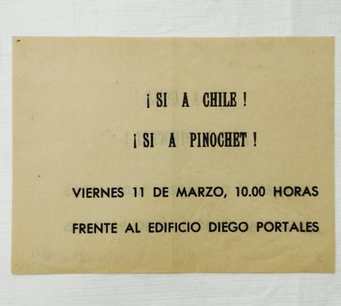 Primera imagen del registro Panfleto de la campaña del SI