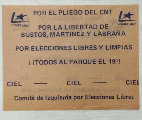 Primera imagen del registro Convocatoria a manifestarse por la Confederación Nacional de Trabajadores
