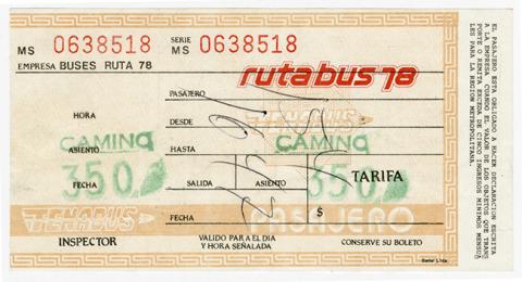 Primera imagen del registro Pasaje Interurbano Rutabus 78