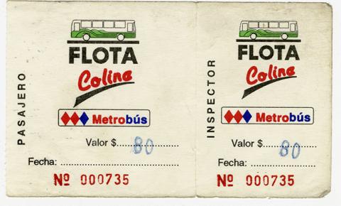 Primera imagen del registro Pasaje Interurbano Metrobús flota Colina