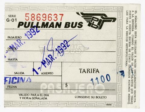 Primera imagen del registro Pasaje Interurbano Pullman Bus