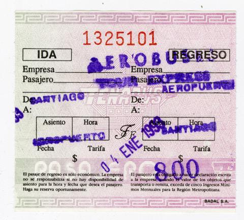 Primera imagen del registro Pasaje Interurbano Aerobus Santiago-Aeropuerto