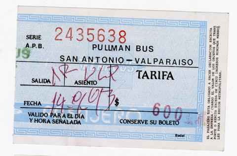 Primera imagen del registro Pasaje Interurbano Pullman Bus San Antonio-Valparaíso