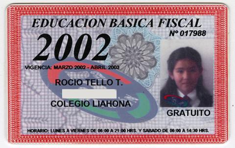 Primera imagen del registro Pase escolar V región 2006 perteneciente a Rocío Tello T.