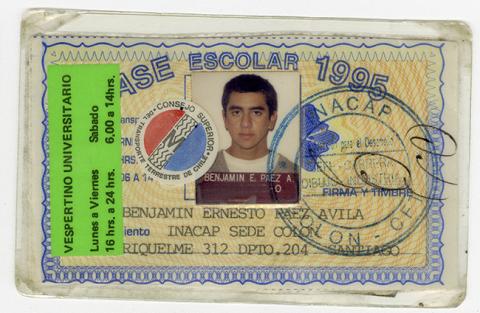 Primera imagen del registro Pase escolar 1995 perteneciente a Benjamín Páez