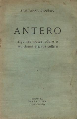 Primera imagen del registro Antero. Algunas notas sobre o seu drama e sua cultura