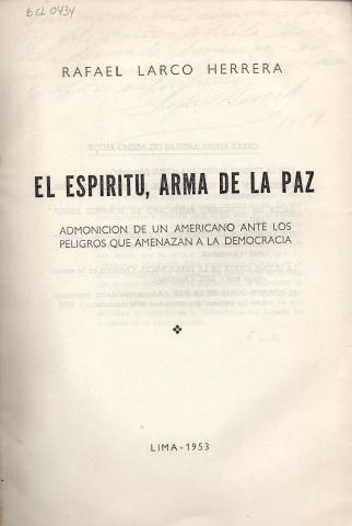 Primera imagen del registro El Espíritu, arma de paz