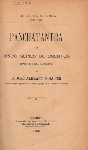 Primera imagen del registro Panchatantra