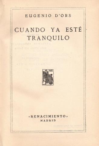 Primera imagen del registro Cuando ya esté tranquilo