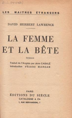 Primera imagen del registro La femme et la Bete