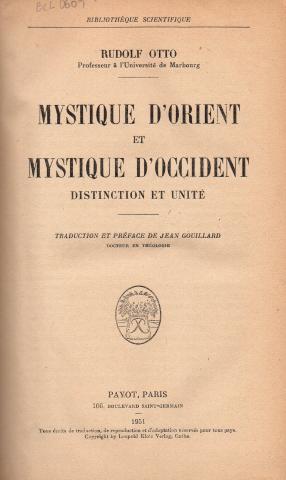 Primera imagen del registro Mystique d´Orient et Mystique d´Occident