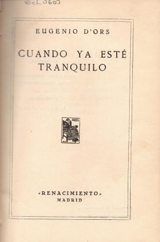 Primera imagen del registro Cuando ya esté tranquilo
