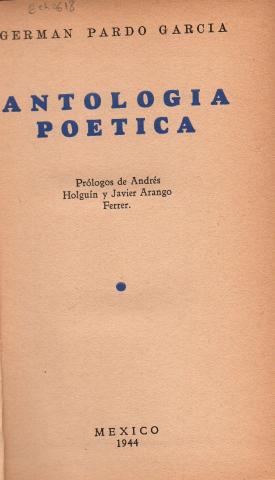 Primera imagen del registro Antología poética
