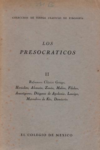 Primera imagen del registro Los presocráticos