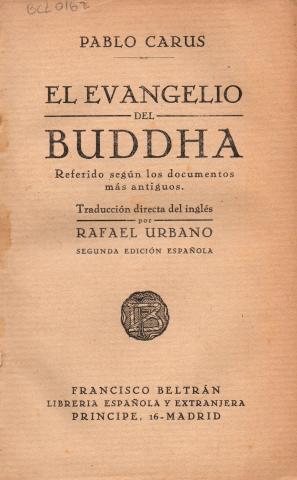 Primera imagen del registro El evangelio del Buddha. Referido según los documentos más antiguos
