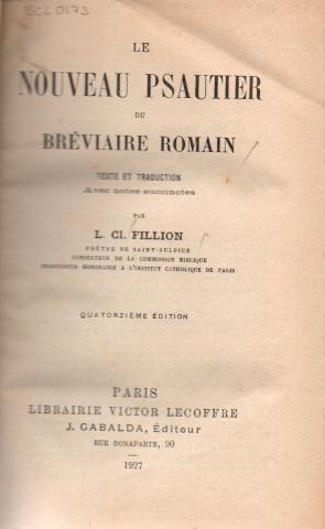 Primera imagen del registro Le nouveau psautier du breviaire romain