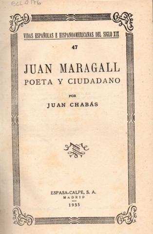 Primera imagen del registro Juan Maragall. Poeta y ciudadano