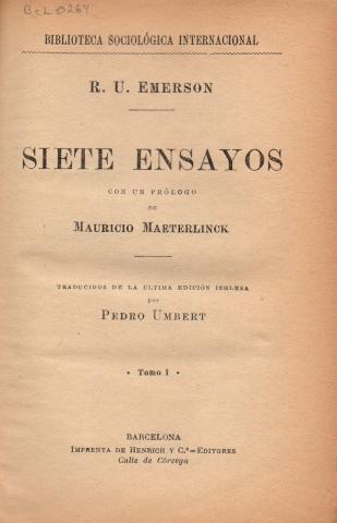 Primera imagen del registro Siete ensayos