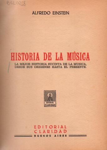 Primera imagen del registro Historia de la Música