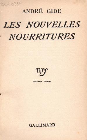 Primera imagen del registro Les Nouvelles Nourritures