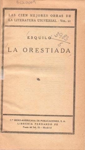 Primera imagen del registro La Orestiada