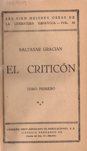Primera imagen del registro El Criticón