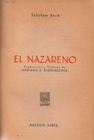 Primera imagen del registro El nazareno