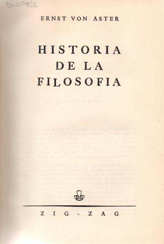 Primera imagen del registro Historia de la filosofía