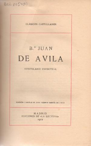 Primera imagen del registro Epistolario espiritual