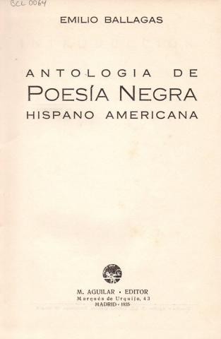 Primera imagen del registro Antología de poesía negra hispano americana