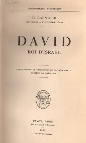 Primera imagen del registro David Roi d' Israël