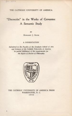 Primera imagen del registro Discreción in the works of Cervantes: a semantic study
