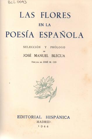 Primera imagen del registro Las flores en la poesía española