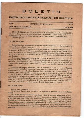 Primera imagen del registro Boletin del instituto chileno-aleman de cultura