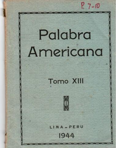 Primera imagen del registro Palabra Americana tomo XIII