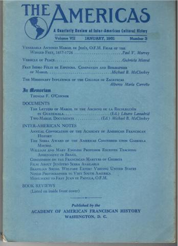 Primera imagen del registro The Americas a quarterly review of inter american cultural history