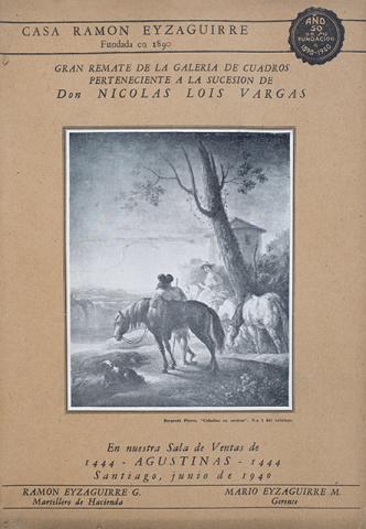 Primera imagen del registro Gran Remate de la Galería de Cuadros perteneciente a la sucesión de Don Nicolás Lois Vargas