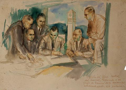 Primera imagen del registro Boceto tema central Universidad de Concepción