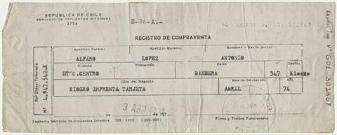 Primera imagen del registro Registro de compraventa de Antonio Alfaro López