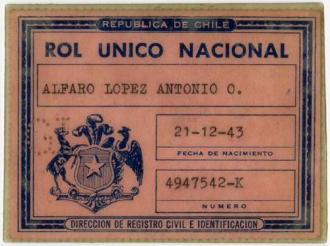 Primera imagen del registro Rol Único Nacional de Antonio Alfaro López