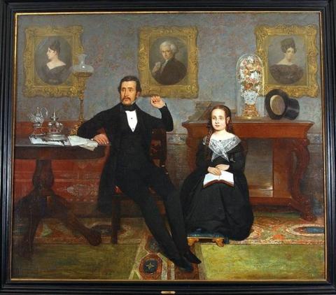 Primera imagen del registro Santiago Rosales Larraín y su hija Clorinda Rosales Bascuñán