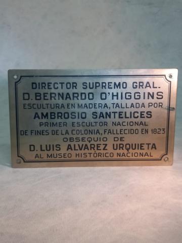 Primera imagen del registro Placa de escultura de Bernardo O'Higgins