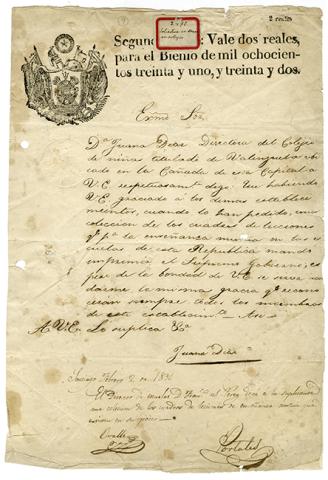 Primera imagen del registro Escrito de Juana Diaz, con firma de Portales