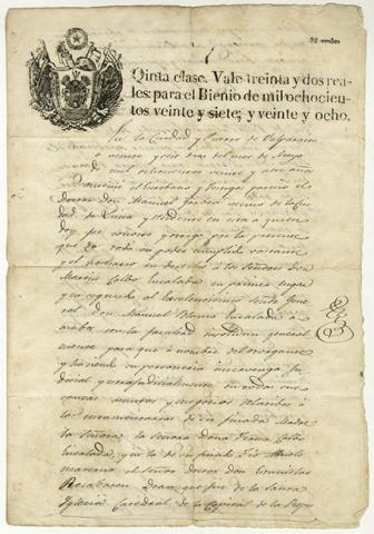 Primera imagen del registro Carta de Manuel Blanco Encalada a Martín Blanco Encalada