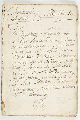 Primera imagen del registro Cartas Parlamento de Negrete