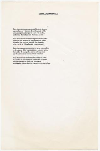 Primera imagen del registro Poema Puertas adentro