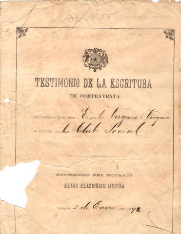 Primera imagen del registro Testimonio de Escritura de Compraventa