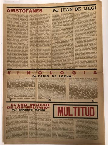 Primera imagen del registro Revista Multitud. Novena época. N° 86 diciembre de 1958. Vinologia